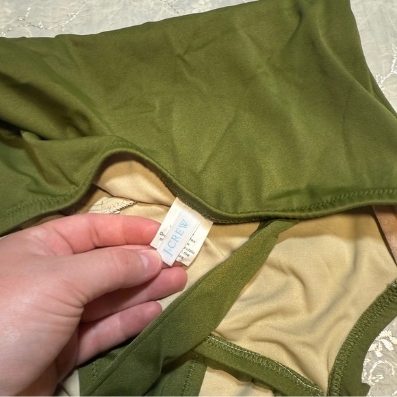 J.Crew Olive Green Halter One Piece Swimsuit Size 4 - Picture 4 of 5